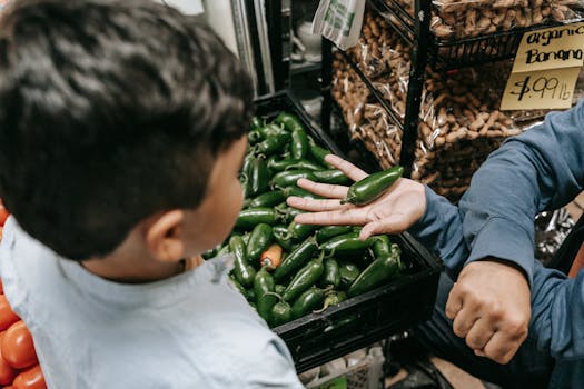 fresh vegetables at a local market