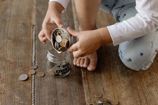 savings jar filled with coins