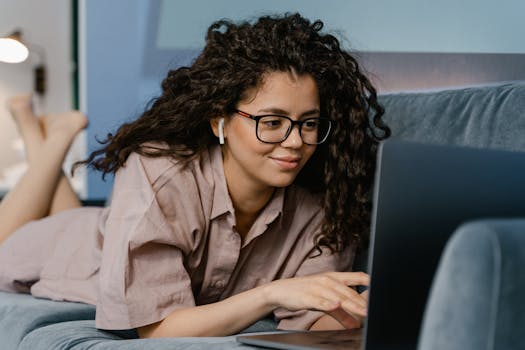 person working from home with laptop