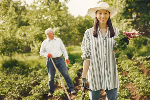 families enjoying fresh produce