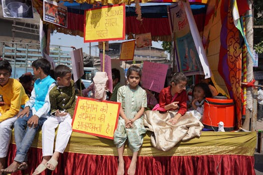 local festival with community members participating