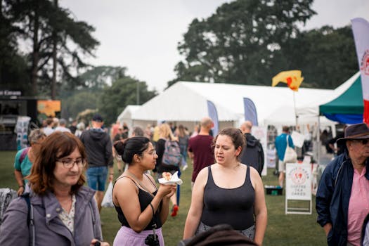 Community gathering at a local food event