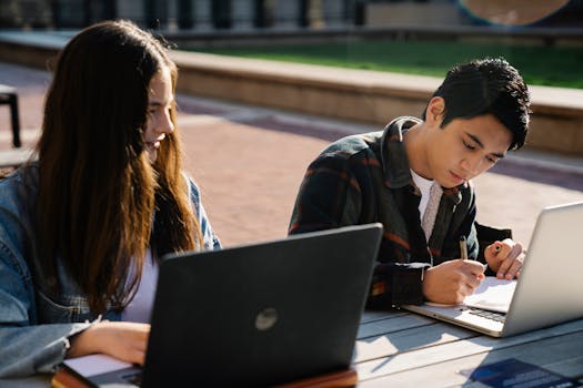 students using laptops