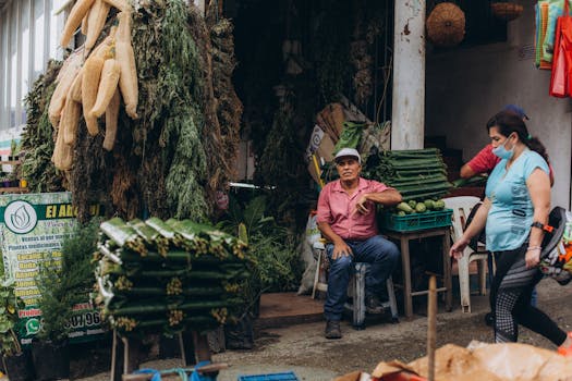 local farmers market with fresh produce