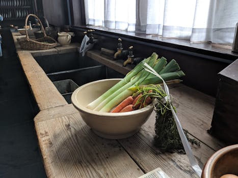 fresh herbs on a kitchen counter