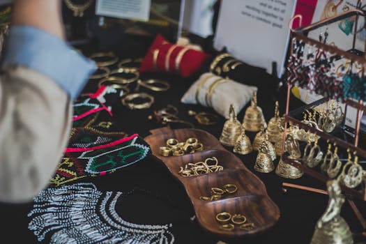 handmade jewelry on display