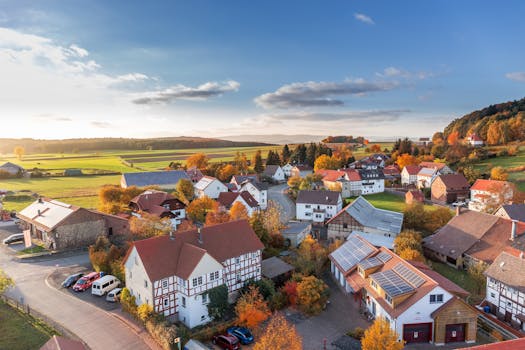 Solar panels on rural home