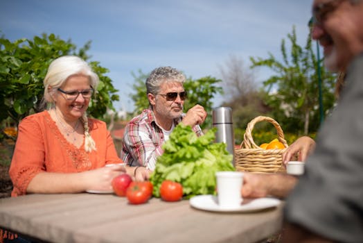 community garden with vegetables