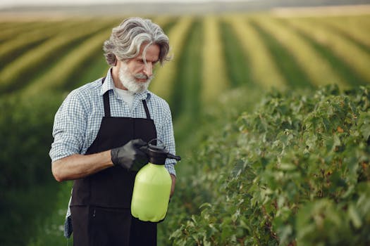 farmer working on sustainable crops