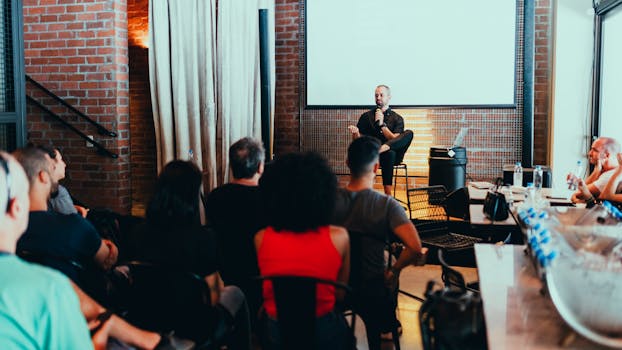 A library workshop with people engaged in discussion