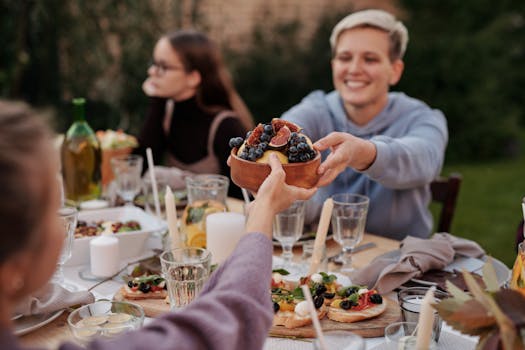 community garden with smiling neighbors