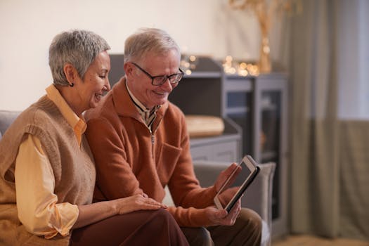 Happy family using budgeting apps